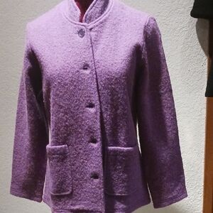 Vintage Norm Thompson Purple Blazer Textured Stand-Up Collar-EXCELLENT CONDITION